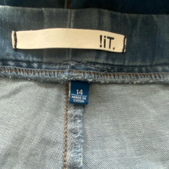 !It Jill Comfort Drawstring High-Rise Cuff Denim Blue Jean Shorts Size 14 NWT - Picture 9 of 10